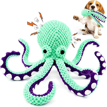 Plush Octopus Squeaky Dog Toy for Dogs & Puppies